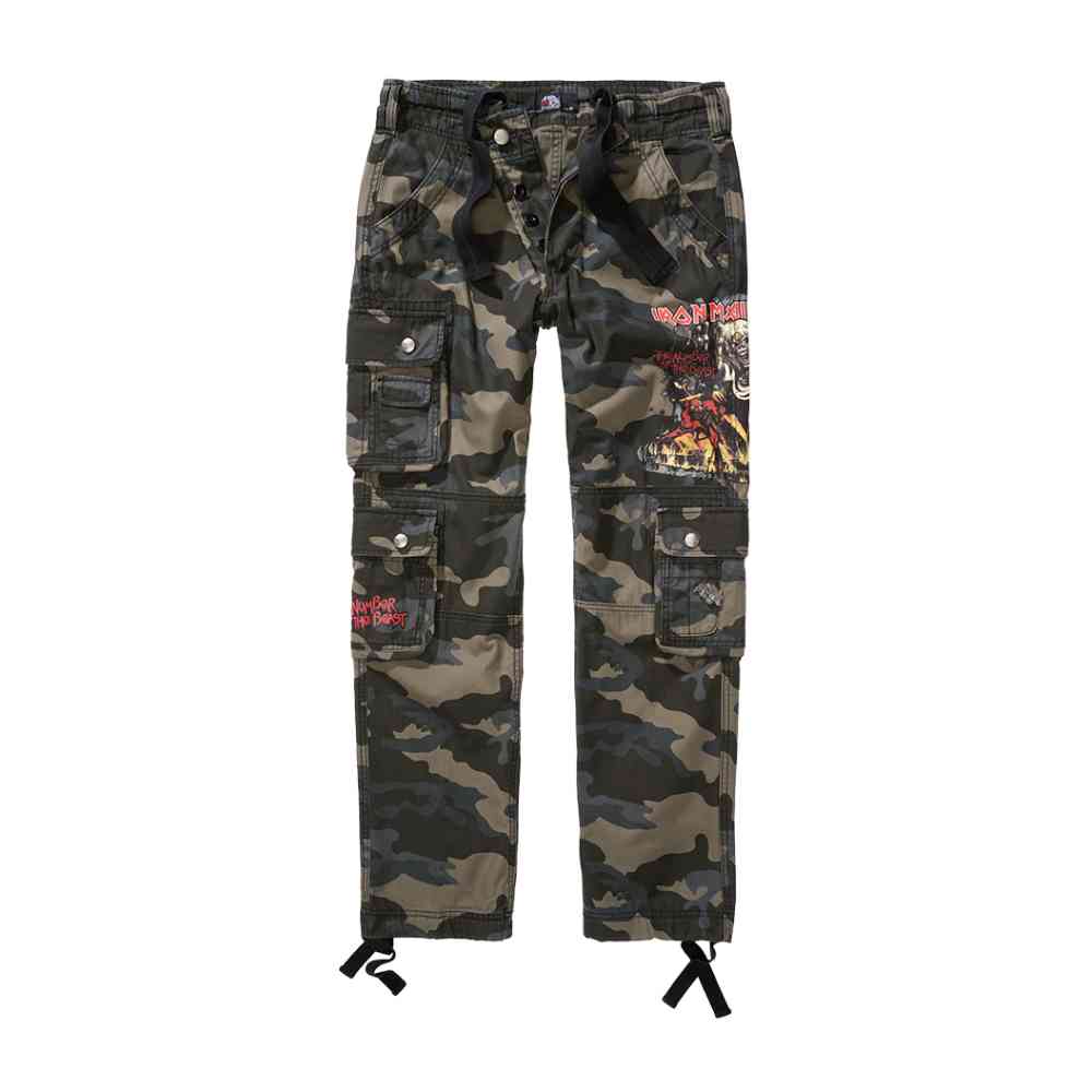 Brandit Iron Maiden - IRM Pure Slim dark camo Cargobroek